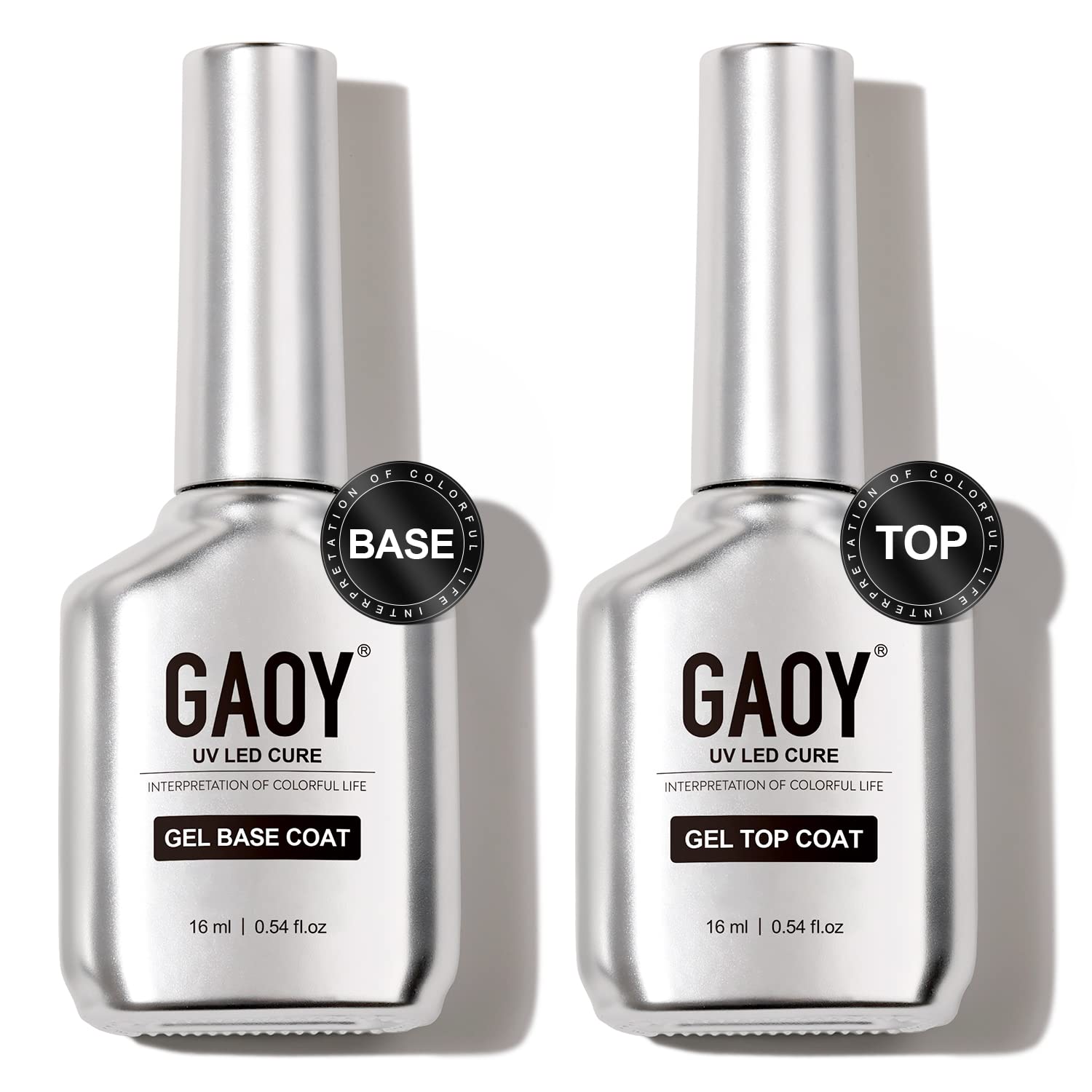 GAOY 16ml 2 Pcs Glassy Gel Top